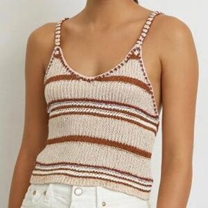 American Eagle Crochet Knit Striped Tank Top | Size M